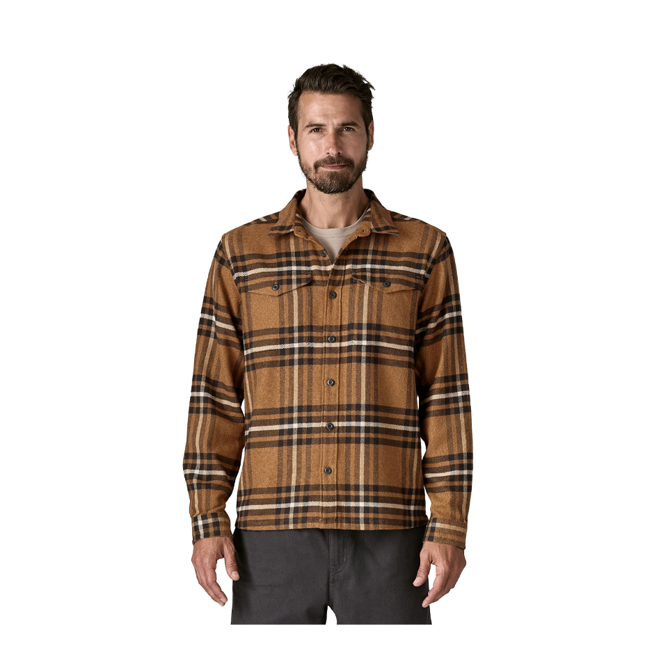Patagonia Men's Fjord Flannel Shirt Catch: Deer Brown