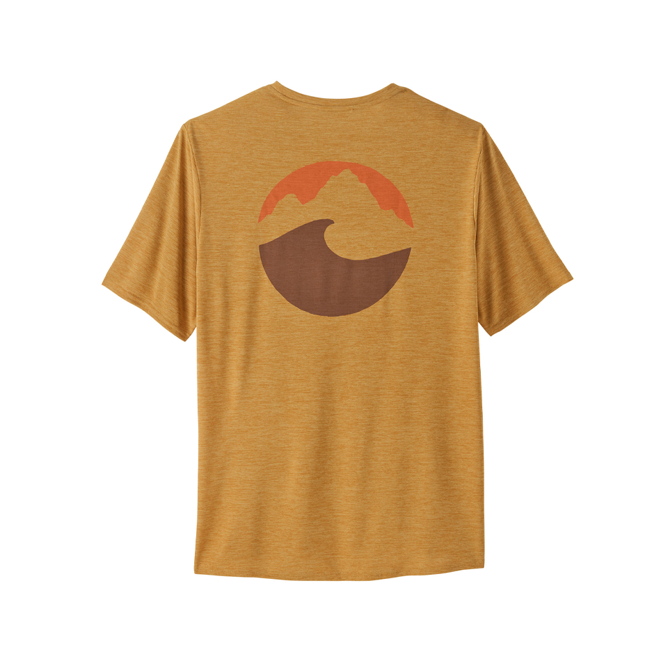 Patagonia Men's Capilene Cool Daily Graphic Shirt Applied Imagination: Beeswax Tan X-Dye