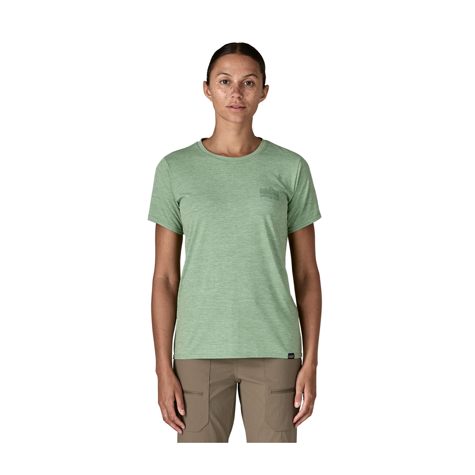 Patagonia Women's Capilene Cool Daily Graphic Shirt Strataspire: Ellwood Green X-Dye