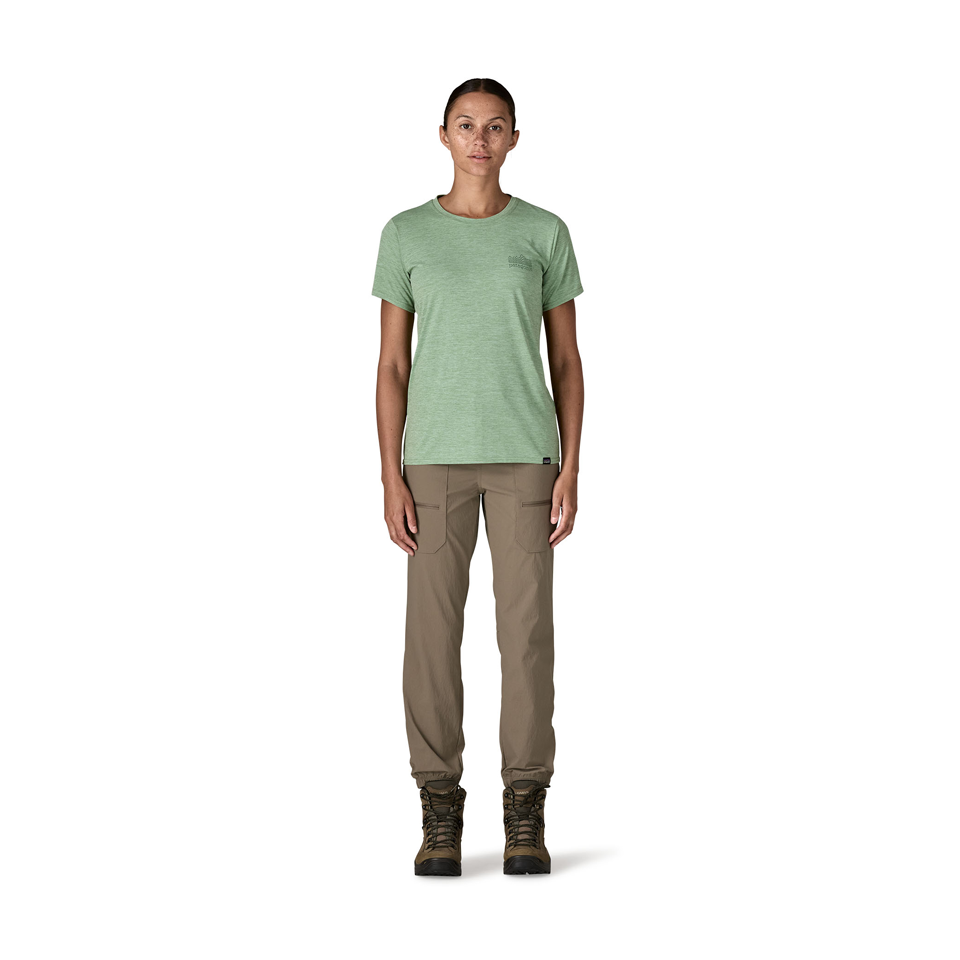 Patagonia Women's Capilene Cool Daily Graphic Shirt Strataspire: Ellwood Green X-Dye