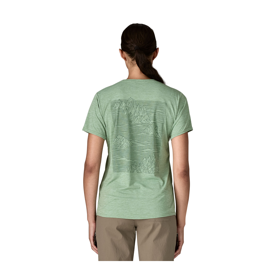 Patagonia Women's Capilene Cool Daily Graphic Shirt Strataspire: Ellwood Green X-Dye