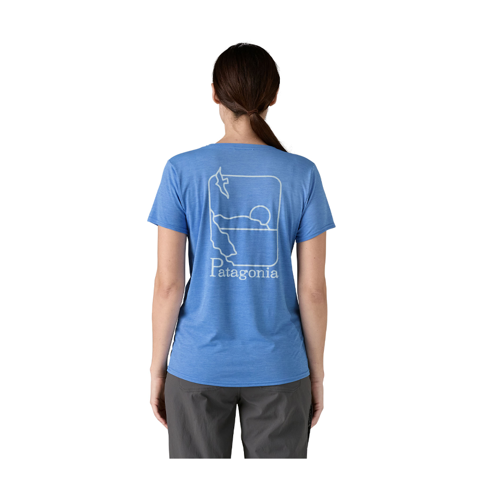 Patagonia Women's Capilene Cool Daily Graphic Shirt - Waters Abundant Blue X-Dye