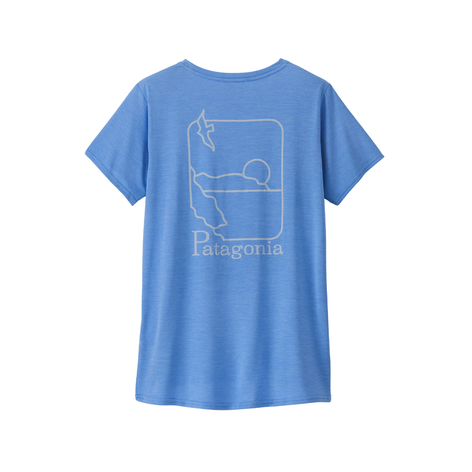 Patagonia Women's Capilene Cool Daily Graphic Shirt - Waters Abundant Blue X-Dye