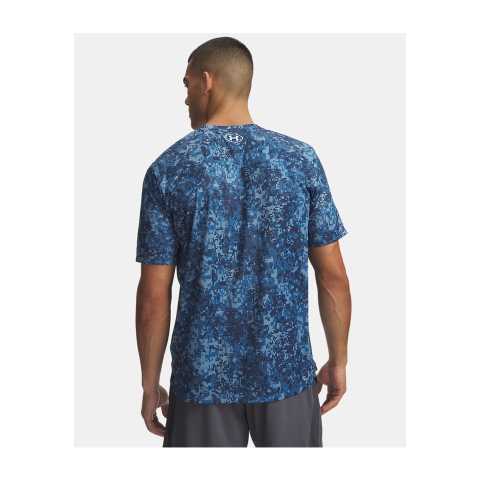 Under Armour Men's UA Tech Printed Short Sleeve Aegean Blue