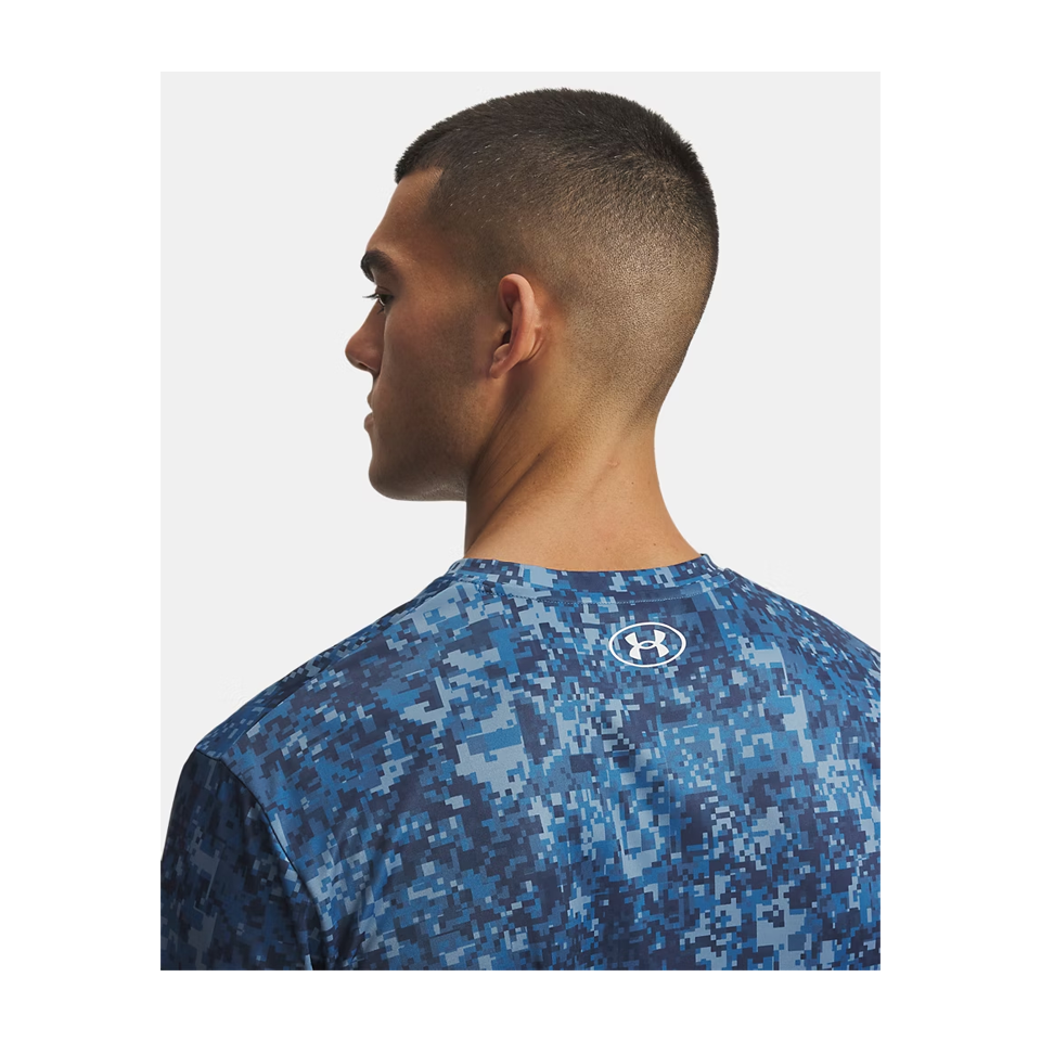 Under Armour Men's UA Tech Printed Short Sleeve Aegean Blue