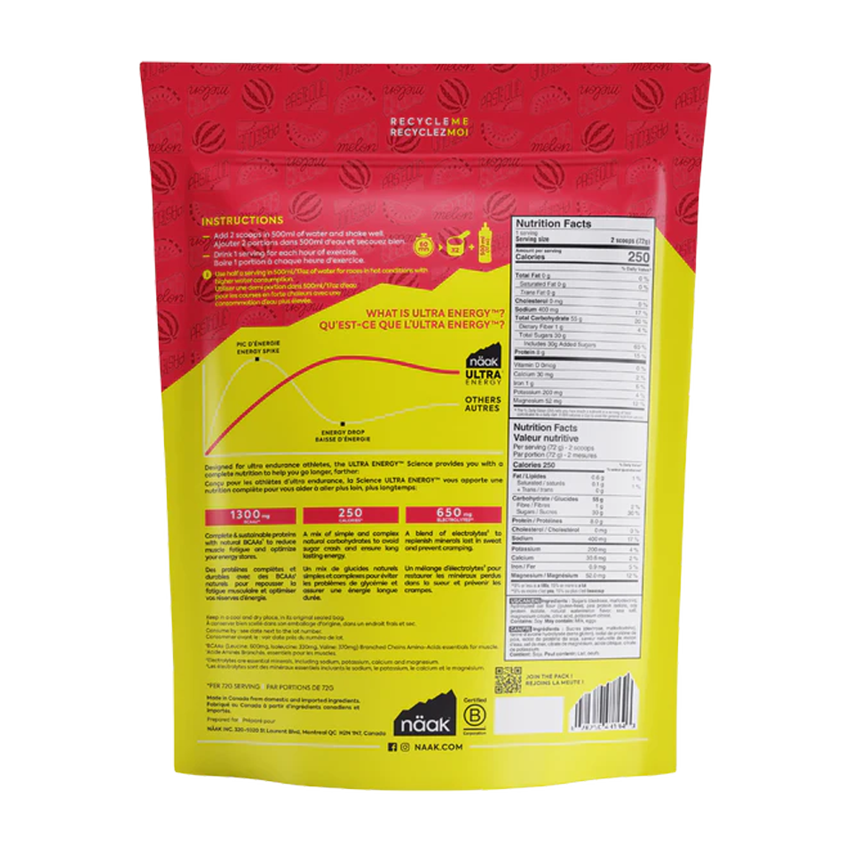 Näak Energy Drink Mix Watermelon 720g Bag