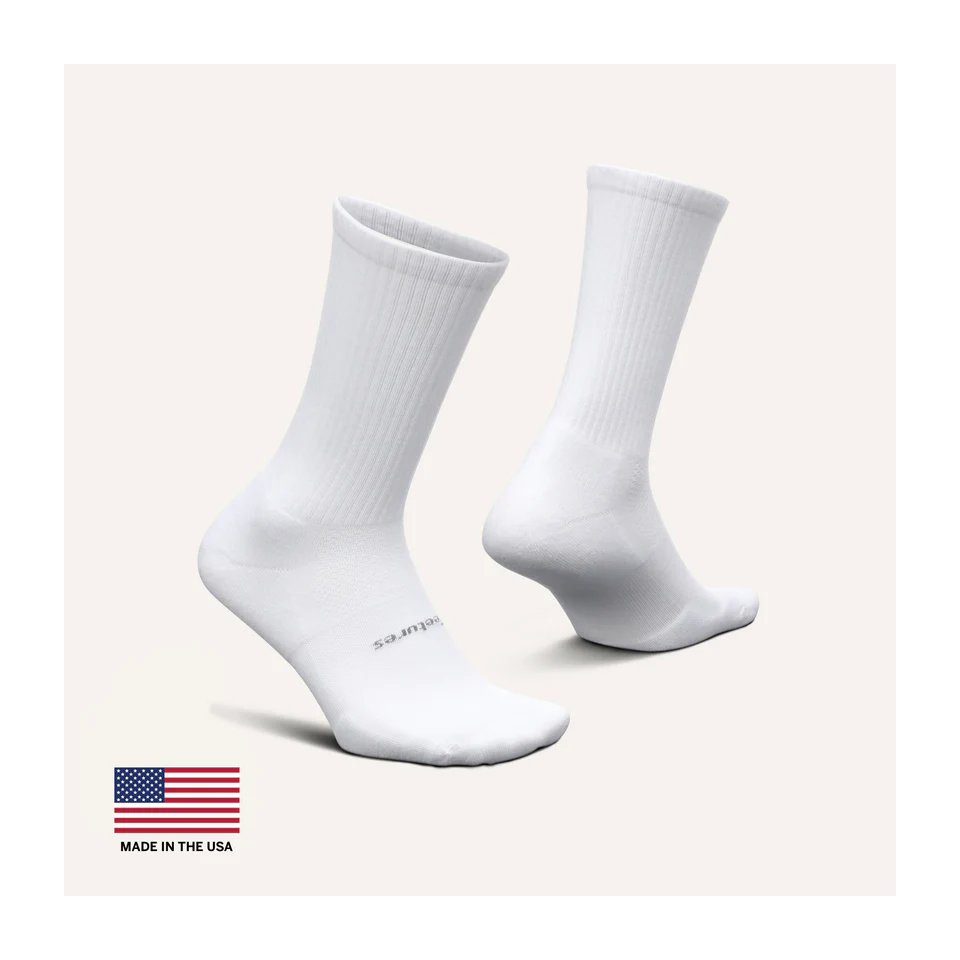 Feetures HIGH PERFORMANCE Max Cushion Crew White