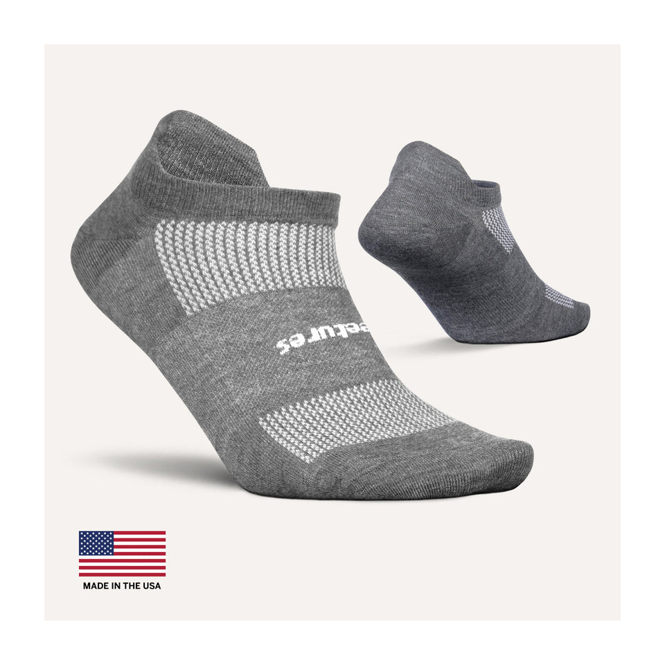 Feetures HIGH PERFORMANCE Max Cushion Tab Heather Gray