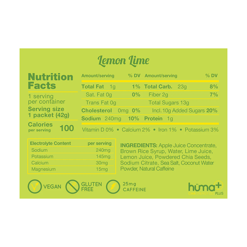 Huma Energy Gel Plus Lemon Lime