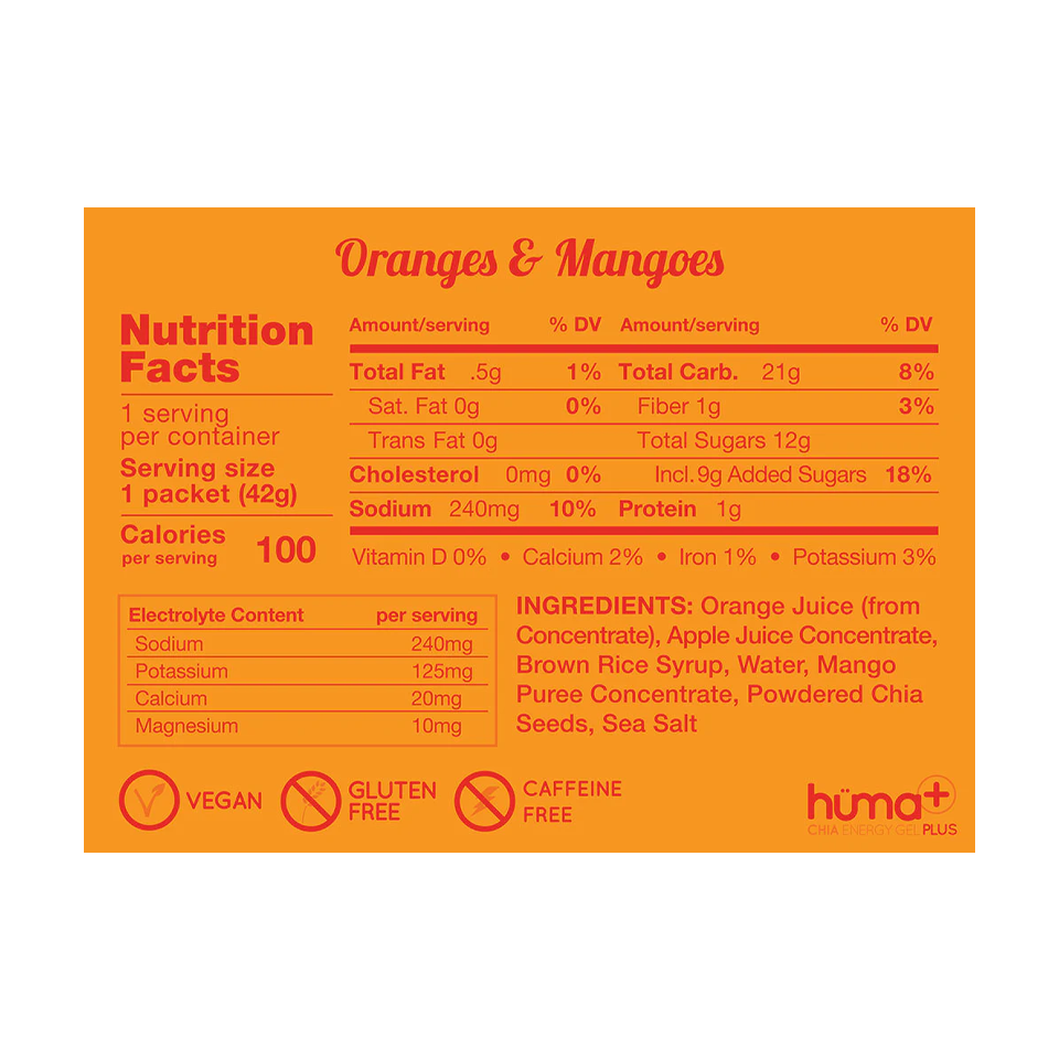 Huma Energy Gel Plus Oranges And Mango