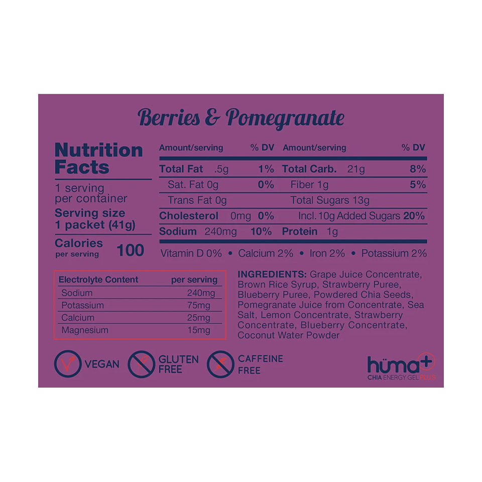 Huma Energy Gel Plus Berries & Pomegranate