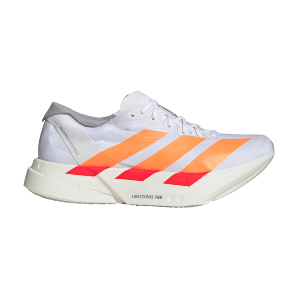 adidas Men's Adizero Adios Pro 4 Cloud White/Lucid Orange/Lucid