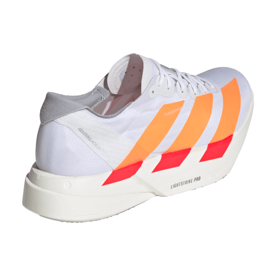 adidas Men's Adizero Adios Pro 4 Cloud White/Lucid Orange/Lucid Red
