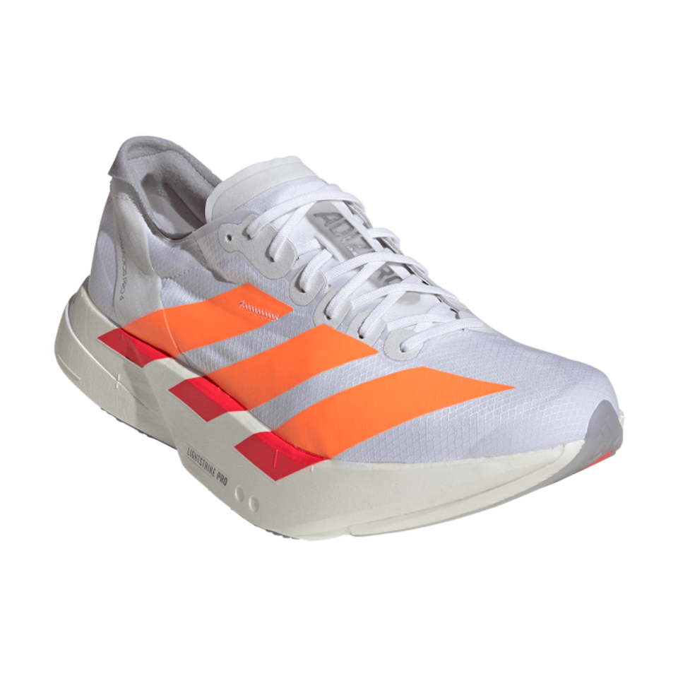 adidas Men's Adizero Adios Pro 4 Cloud White/Lucid Orange/Lucid Red