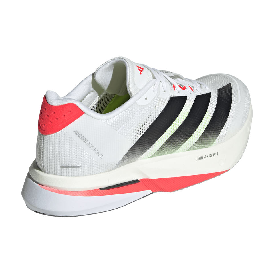 adidas Men's Adizero Boston 13 Cloud White/Core Black/Lucid Red