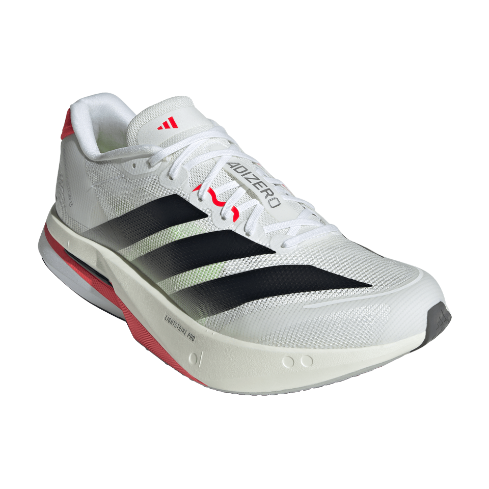 adidas Men's Adizero Boston 13 Cloud White/Core Black/Lucid Red