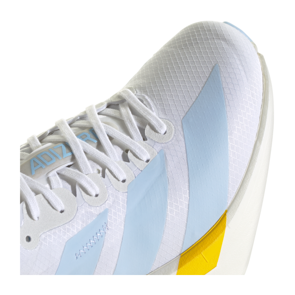adidas Women's Adizero Adio Pro 4 Ftwr White/Glow Blue/Yellow