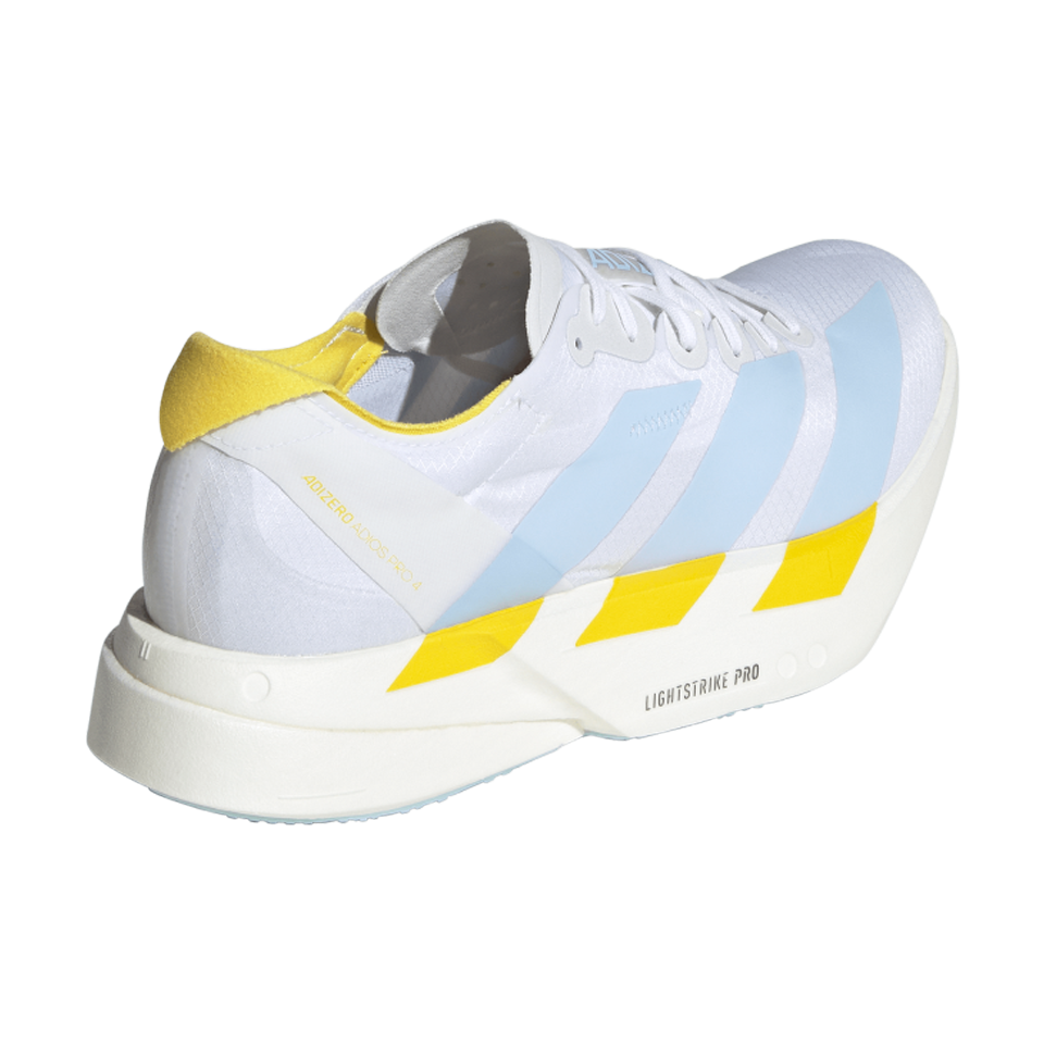 adidas Women's Adizero Adio Pro 4 Ftwr White/Glow Blue/Yellow