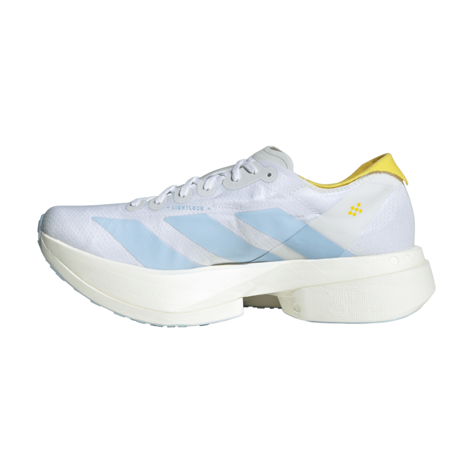 adidas Women's Adizero Adio Pro 4 Ftwr White/Glow Blue/Yellow