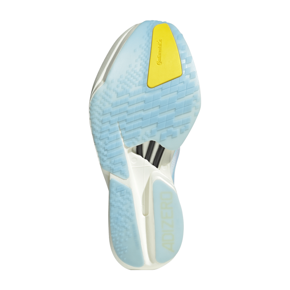 adidas Women's Adizero Adio Pro 4 Ftwr White/Glow Blue/Yellow