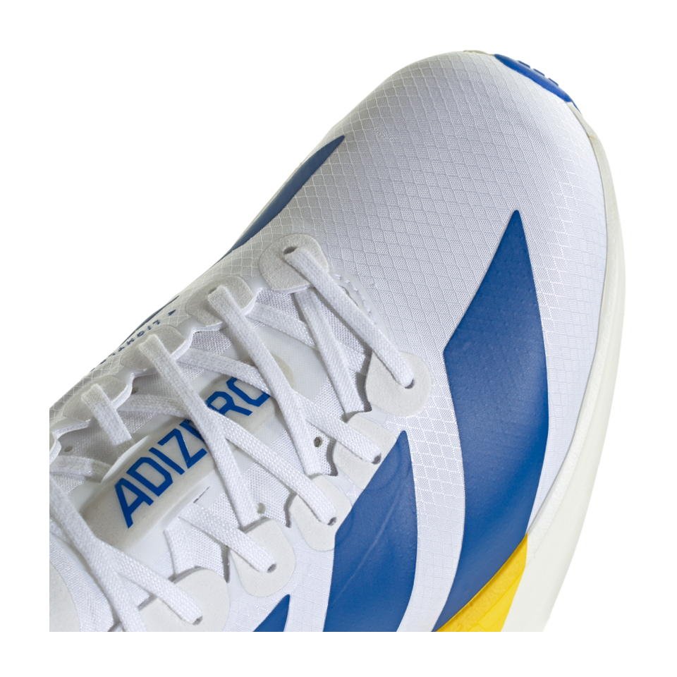 adidas Men's Adizero Adios Pro 4 Ftwr White/Blue/Yellow