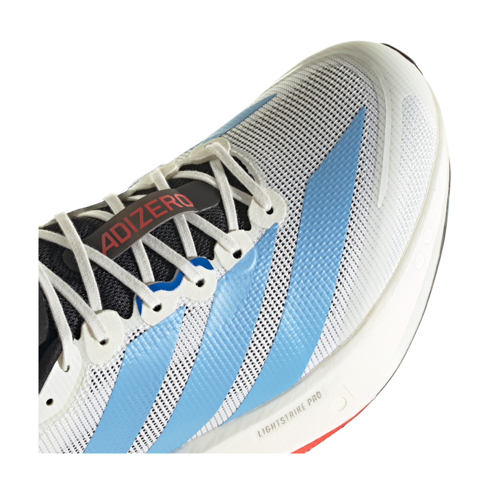 adidas Men's Adizero Boston 13 Off White/Light Blue/Gold Metallic