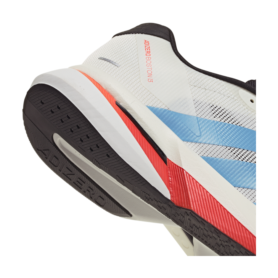 adidas Men's Adizero Boston 13 Off White/Light Blue/Gold Metallic