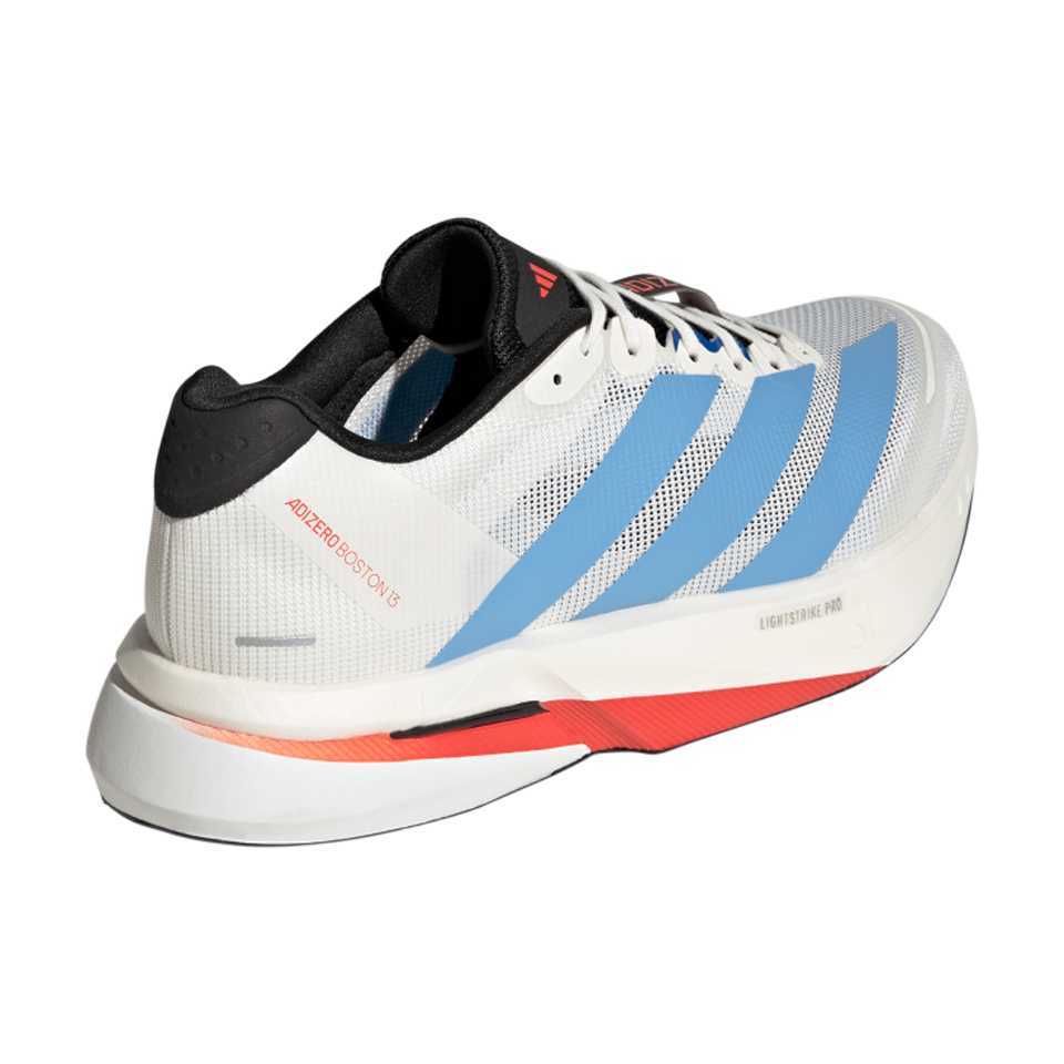 adidas Men's Adizero Boston 13 Off White/Light Blue/Gold Metallic