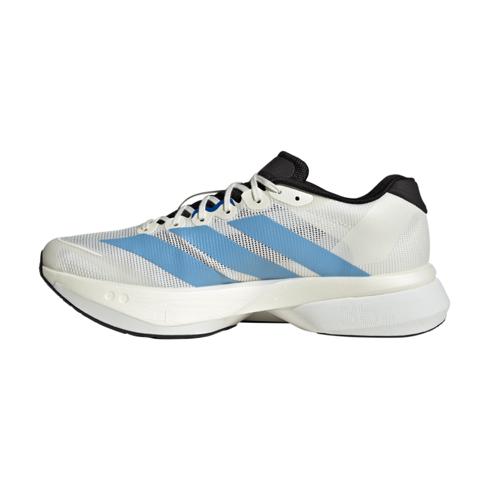 adidas Men's Adizero Boston 13 Off White/Light Blue/Gold Metallic