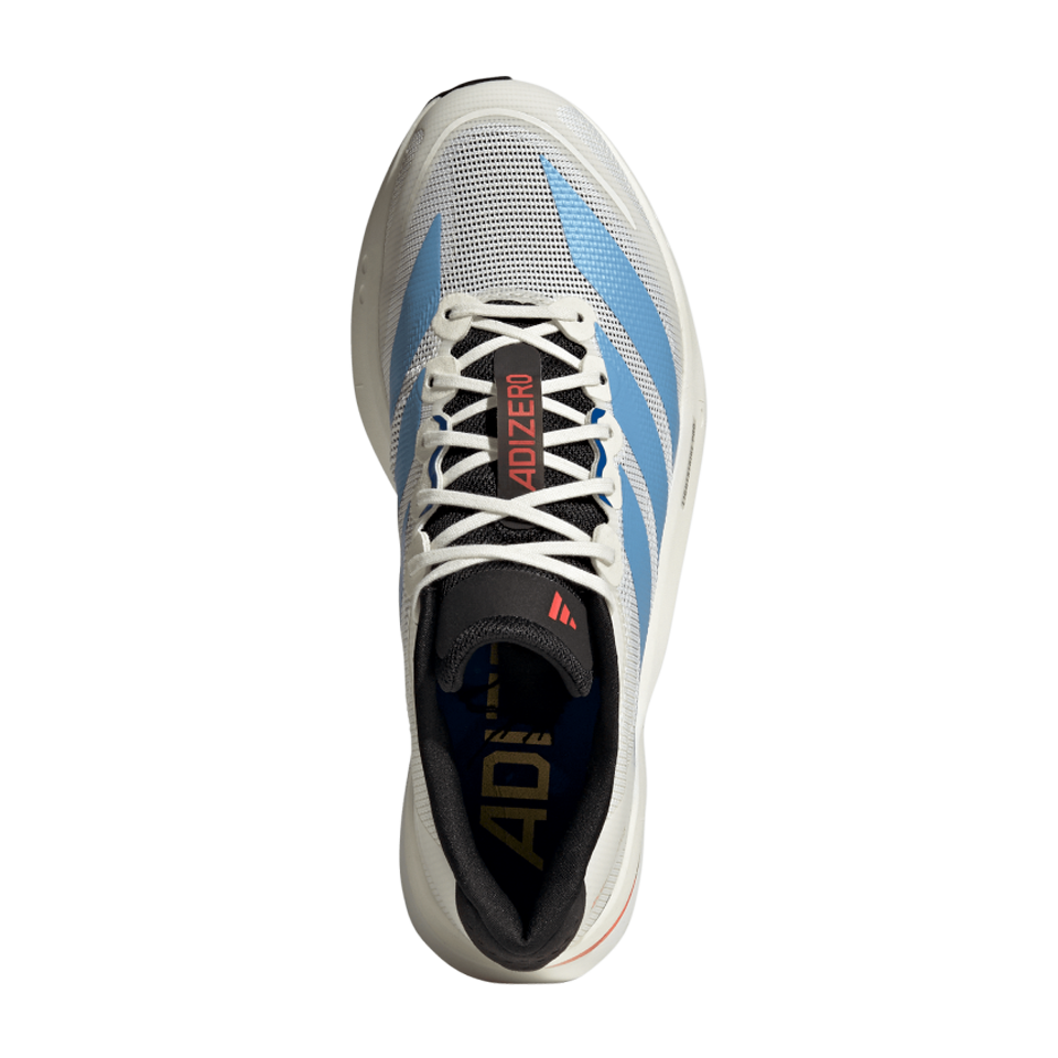 adidas Men's Adizero Boston 13 Off White/Light Blue/Gold Metallic
