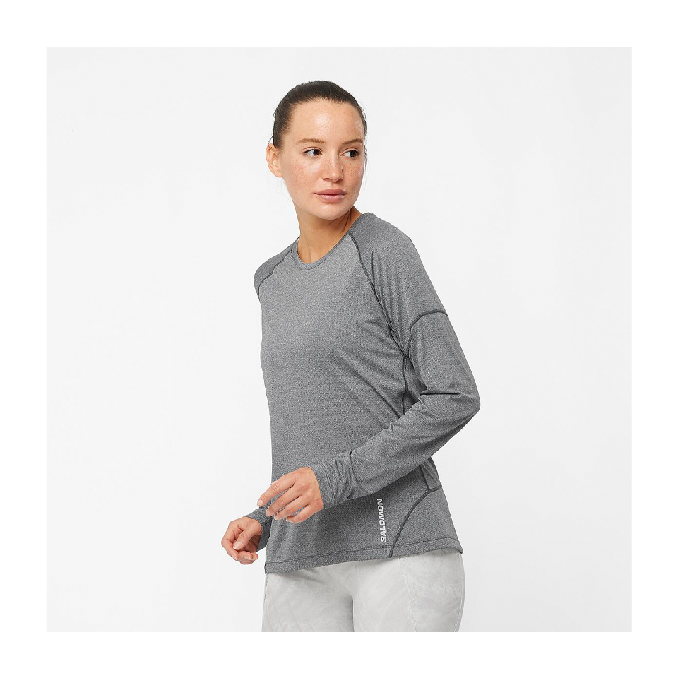 Salomon Women's Cross Run Long Sleeve T-Shirt Deep Black