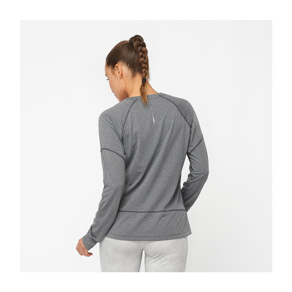 Salomon Women's Cross Run Long Sleeve T-Shirt Deep Black