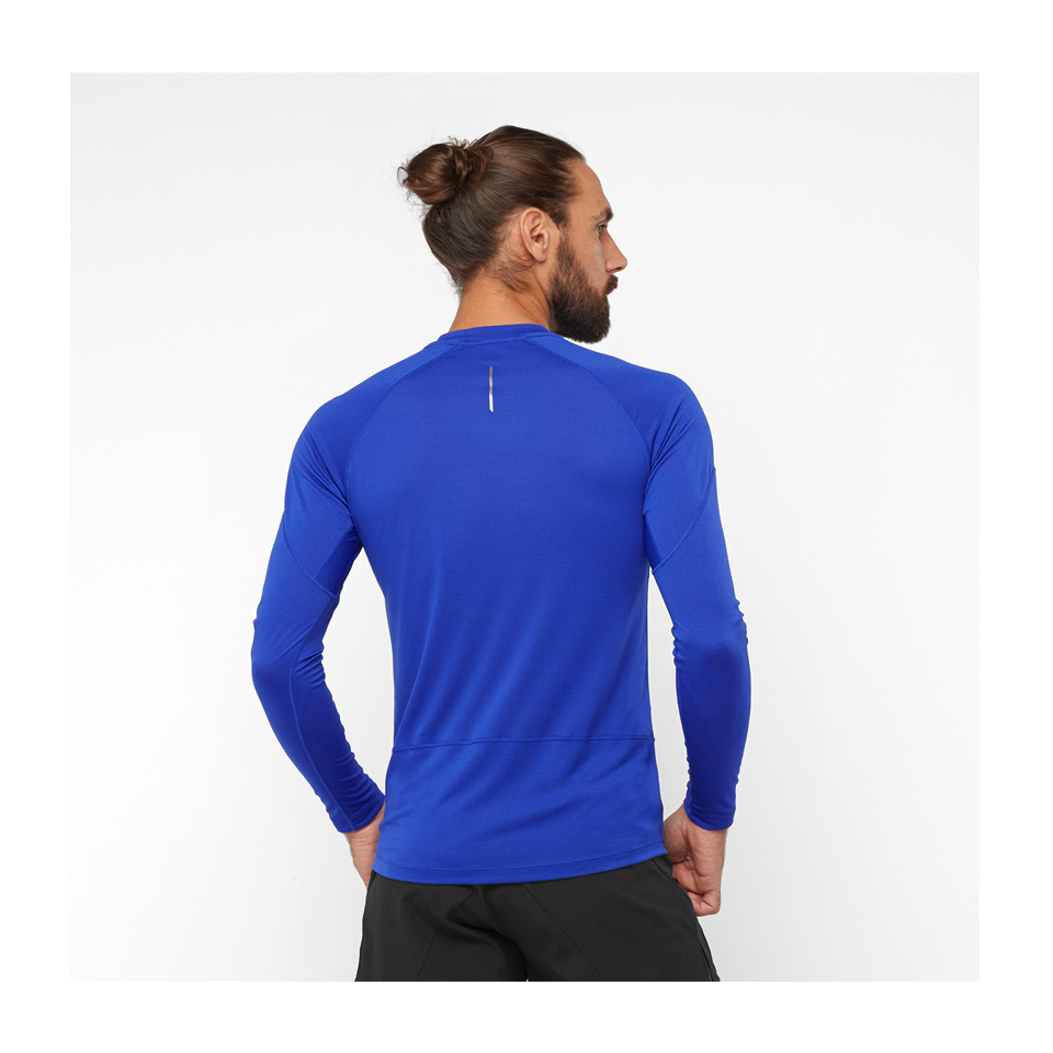 Salomon Men's Cross Run Long Sleeve T-Shirt Surf The Web