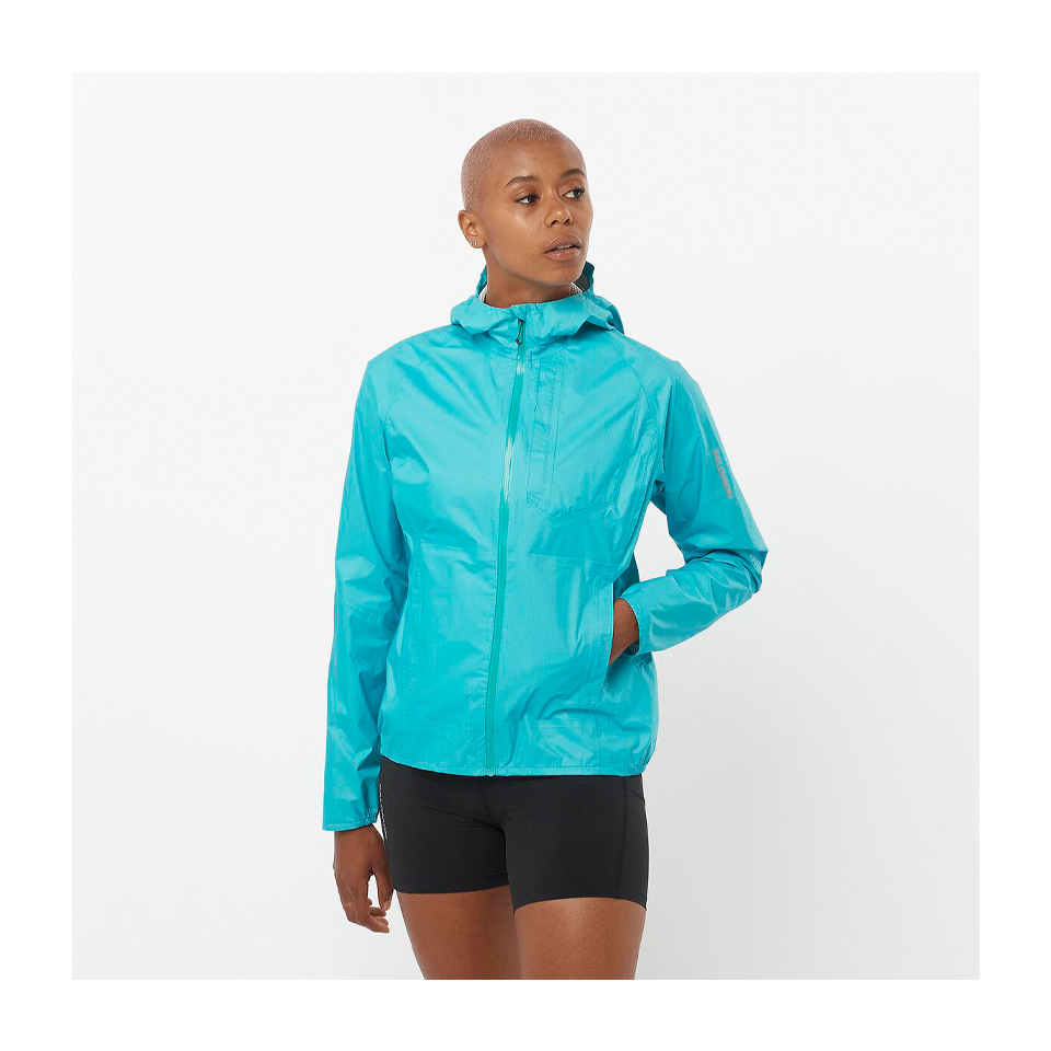 Salomon Women's Bonatti Waterproof Jacket Peacock Blue