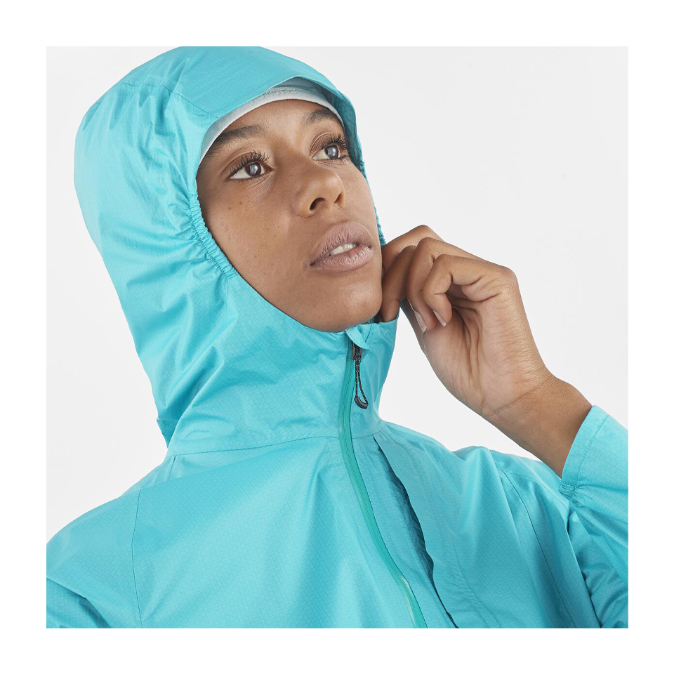 Salomon Women's Bonatti Waterproof Jacket Peacock Blue