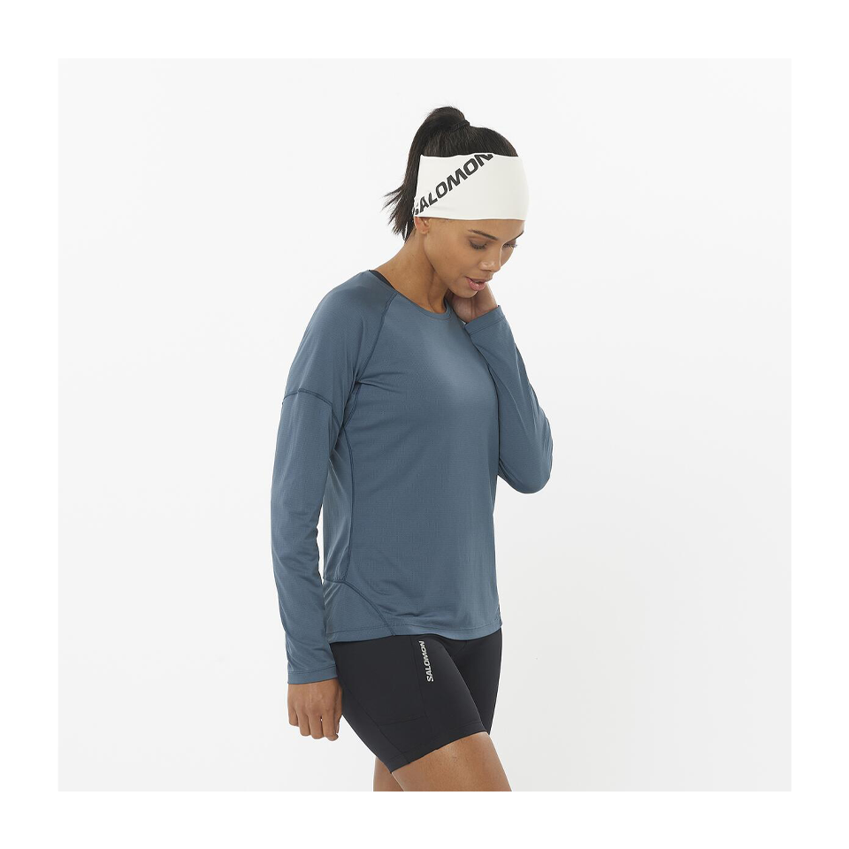 Salomon Women's Cross Run Long Sleeve T-Shirt Midnight Navy
