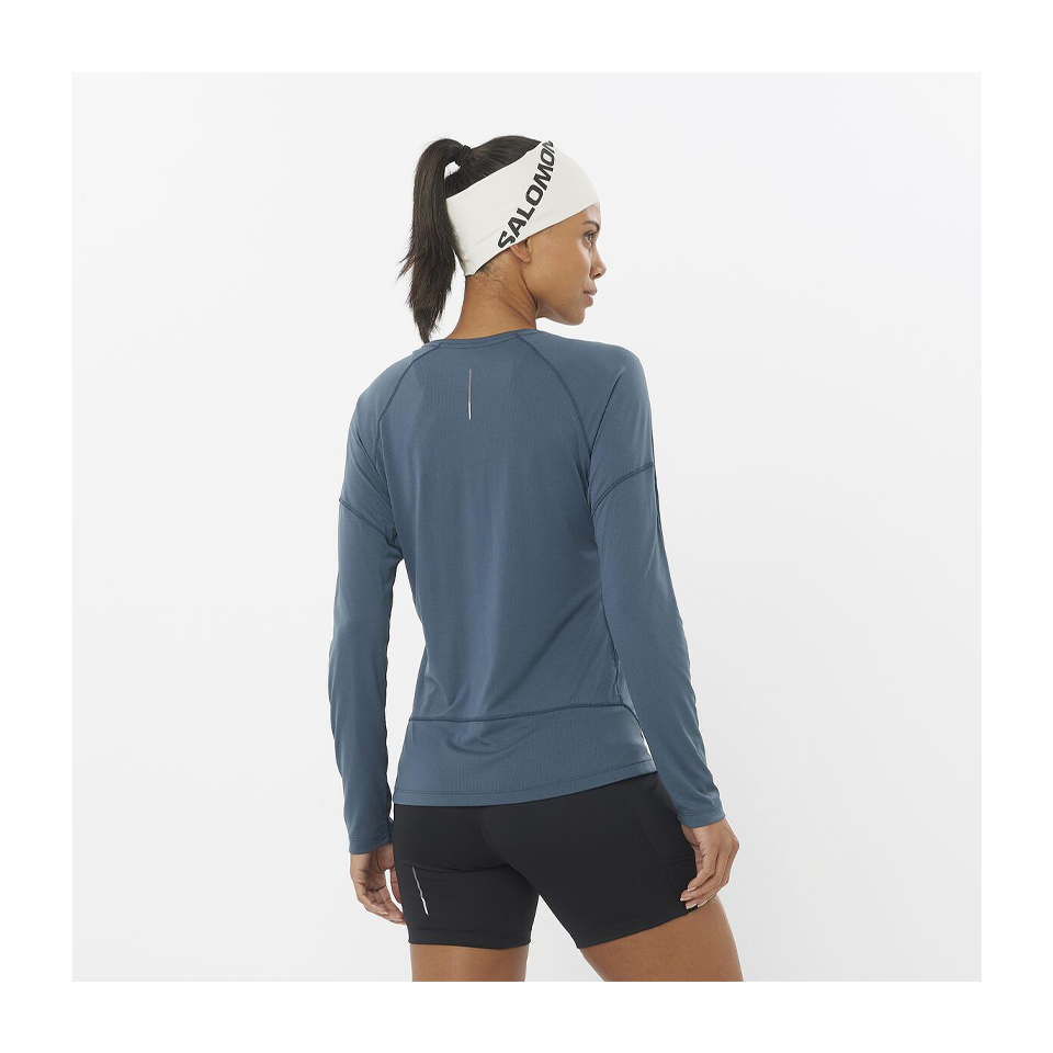 Salomon Women's Cross Run Long Sleeve T-Shirt Midnight Navy