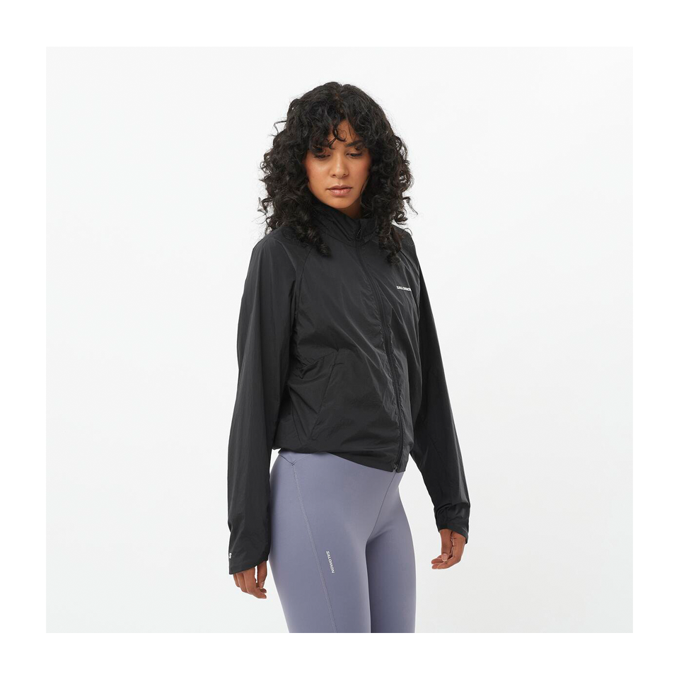 Salomon Women's SHAKEout FLY Wind Jacket Deep Black