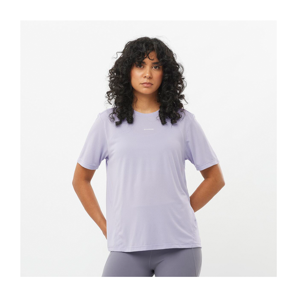 Salomon Women's SHAKEout CORE Short Sleeve T-Shirt Cosmic Sky