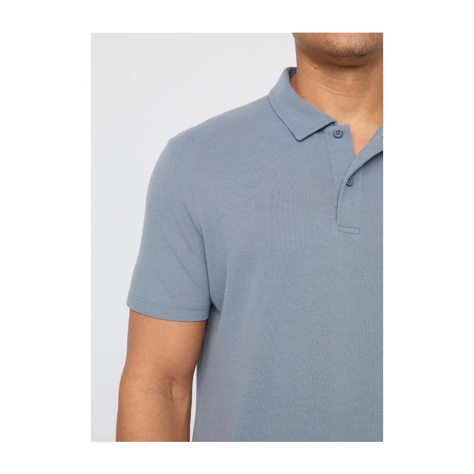 DUER Men's Air Flow Pique Polo Stone Blue