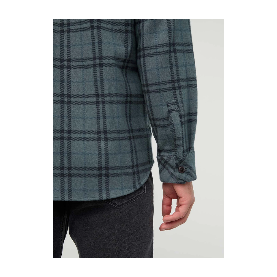 DUER Men's Performance Flannel Overshirt Marine Plaid