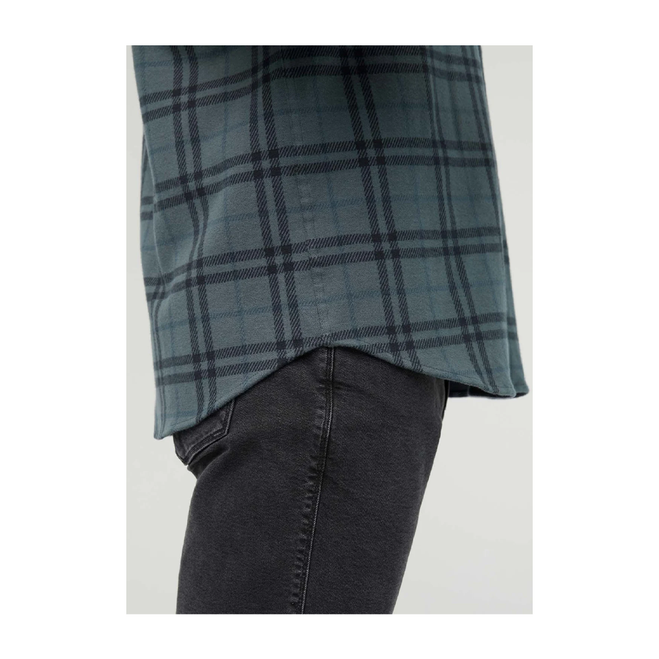 DUER Men's Performance Flannel Overshirt Marine Plaid