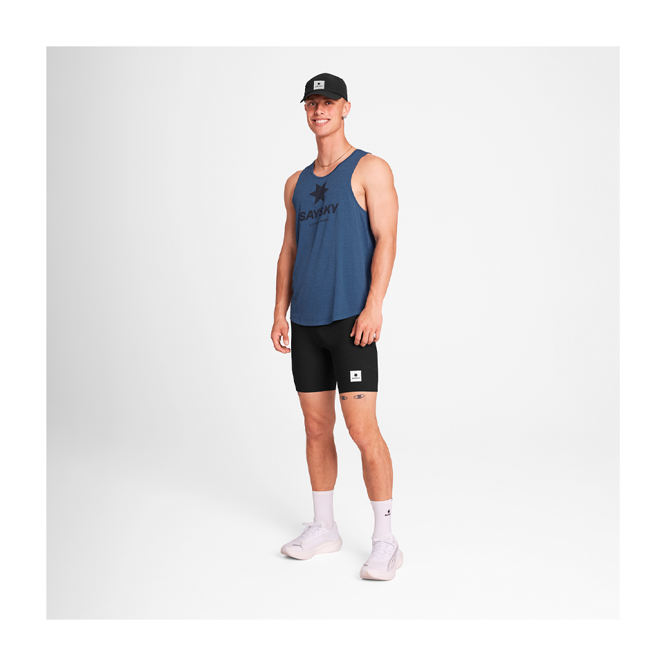 SAYSKY Men's Logo Combat Pro Singlet Blue