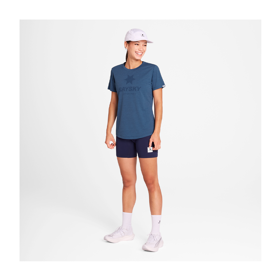 SAYSKY Women's Logo Combat Pro T-Shirt Blue