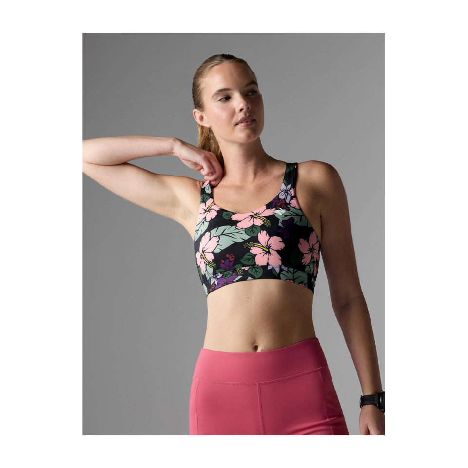 rabbit Women's Strappy Pocket Bra Hibiscus Floral