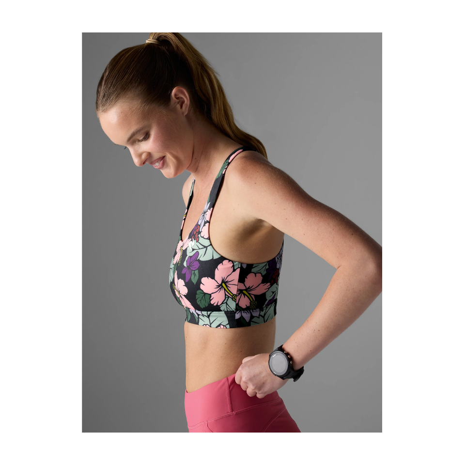rabbit Women's Strappy Pocket Bra Hibiscus Floral