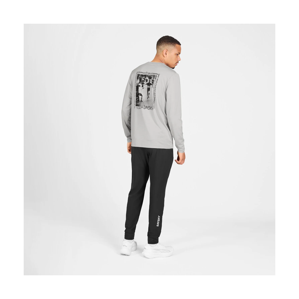SAYSKY Men's Statement Pace Long Sleeve Grey