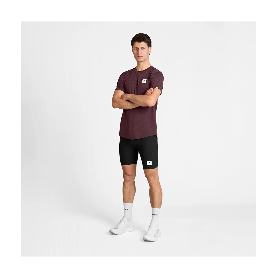 SAYSKY Men's Clean Combat Pro T-Shirt Burgundy
