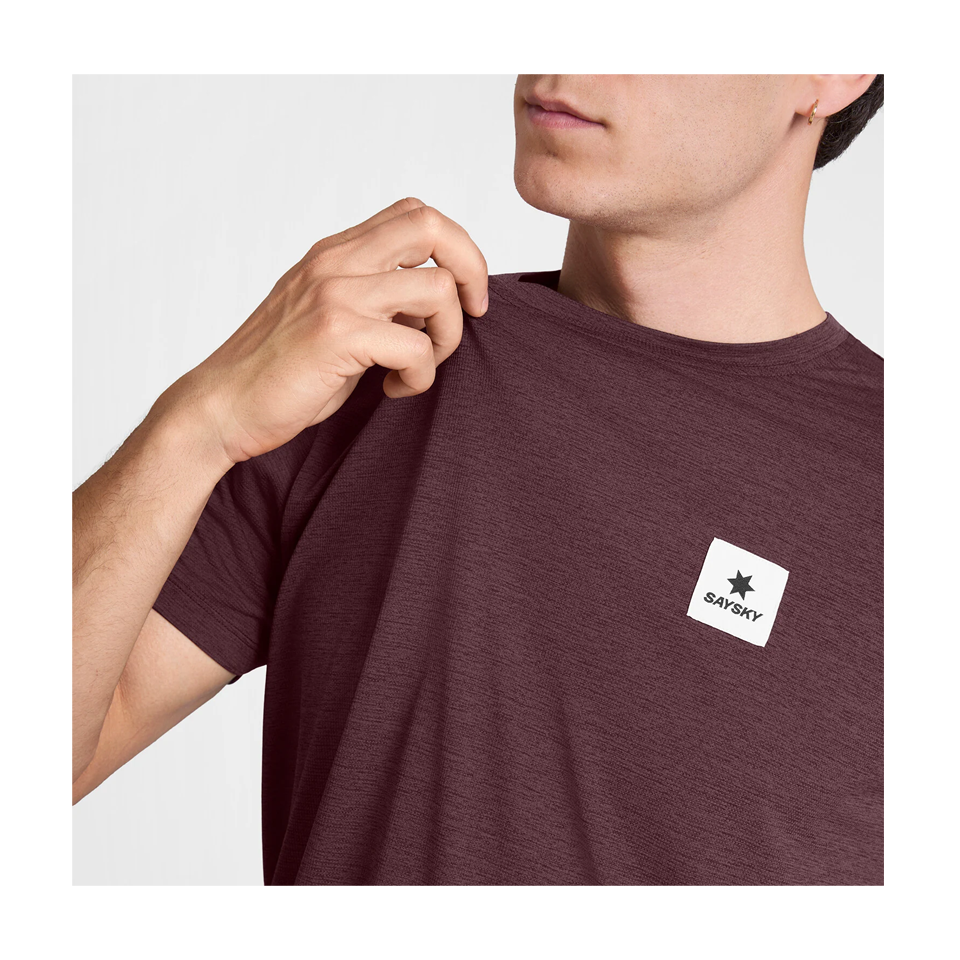 SAYSKY Men's Clean Combat Pro T-Shirt Burgundy