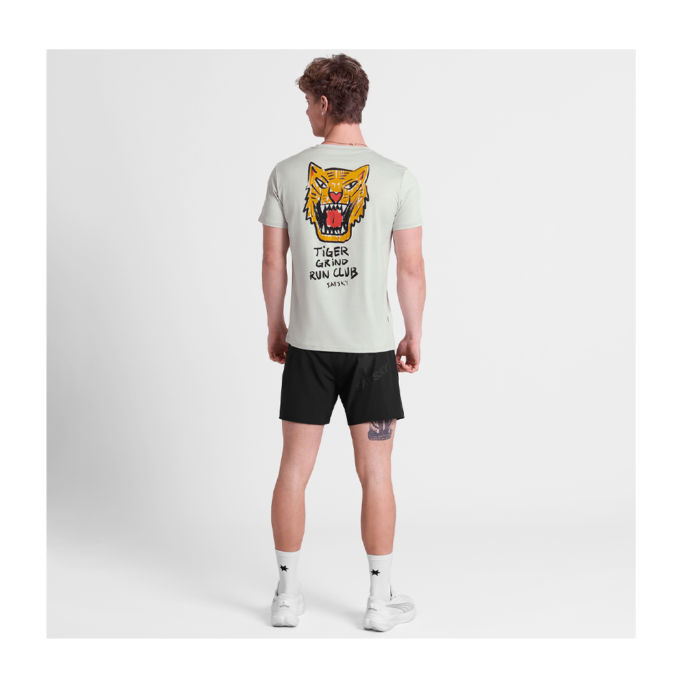 SAYSKY Men's Tiger Pace T-Shirt Grey